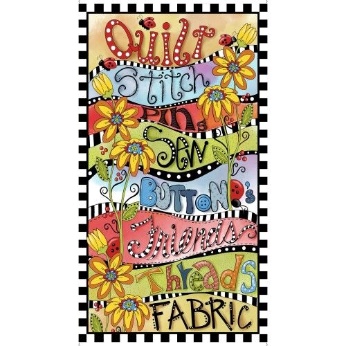 Picture of Panel Whimsical Quilter